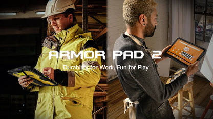 Ulefone Armor Pad 2 Rugged Tablet, 11" 2K, 18600 mAh ,IP68/IP69K Android 13 NFC GPS 4G Tablet Up to16GB +256GB LED Camping light
