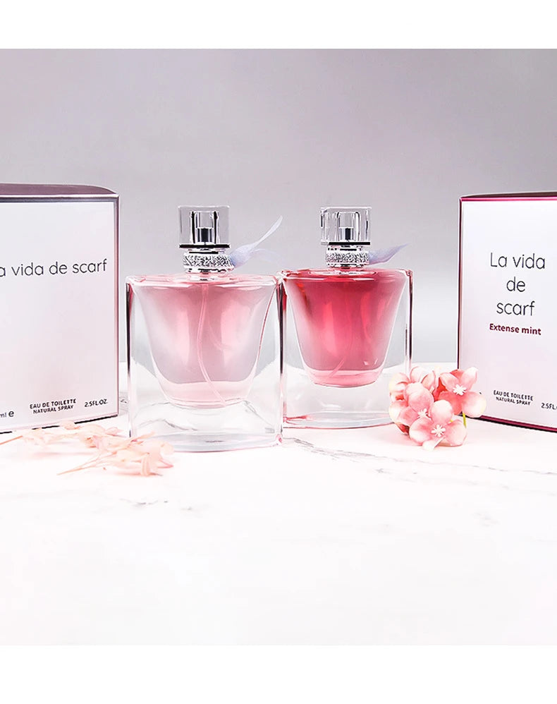 High-Quality Ribbon Women's Perfume Floral Scent Intense Fragrance 50ml Premium Brand Perfume 75ml, Red Elegant Packaging femme