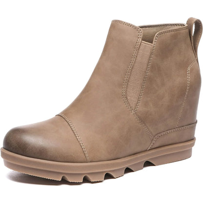 EtherealBe leather wedge ankle boots for fall with a stylish design and comfortable sole