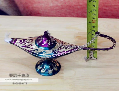 Pakistan Handicrafts Import Bronze Statue Paint Color Lamp of Aladdin Safe with Wealth Gift Factory Direct Sales