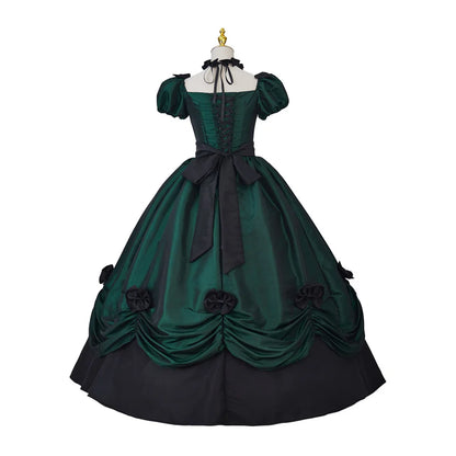1860s Victorian Civil War Red Green Dress Renaissance Gown Victorian Gothic Retro Ball Gown Plus Size Christmas Halloween Outfit