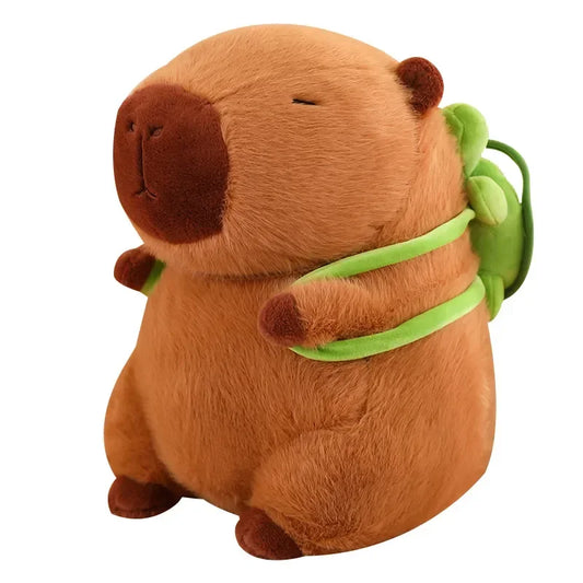 23-45cm Capybara Plush Toy Simulation Capybara Stuffed Animals Plushie with Turtle Schoolbag for Kids Birthday Christmas Gift