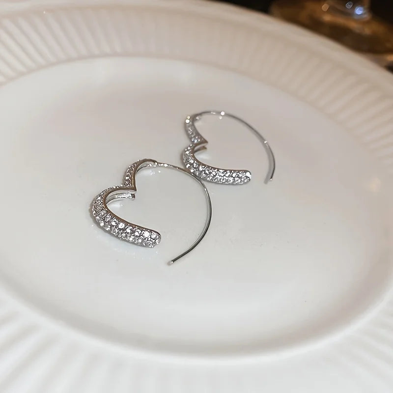 Dazzling Heart-Shaped Earrings - Perfect Christmas Gift for Fashionable Girls - 1 Pair,Whimsical Creativity, Incredible Gift