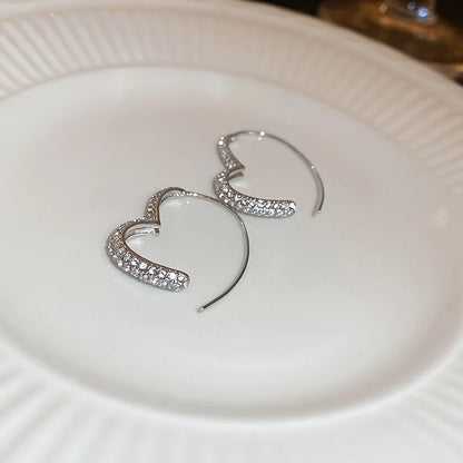 Dazzling Heart-Shaped Earrings - Perfect Christmas Gift for Fashionable Girls - 1 Pair,Whimsical Creativity, Incredible Gift