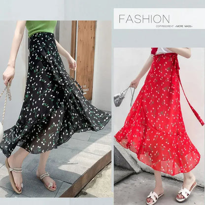Summer Floral Skirt One Piece Wrap Skirt Beach Women's Skirts Clothing Korean Style Spring Clothes Ladies 2023 Elegant Trend Y2k