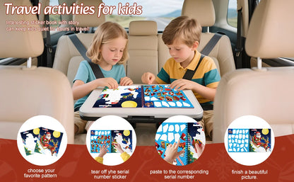 1PCS Stickers Paint Book For Grils Christmas Gift Christmas Tree Snowman Stickers By Number For Outgoing Travel Kids Stationery