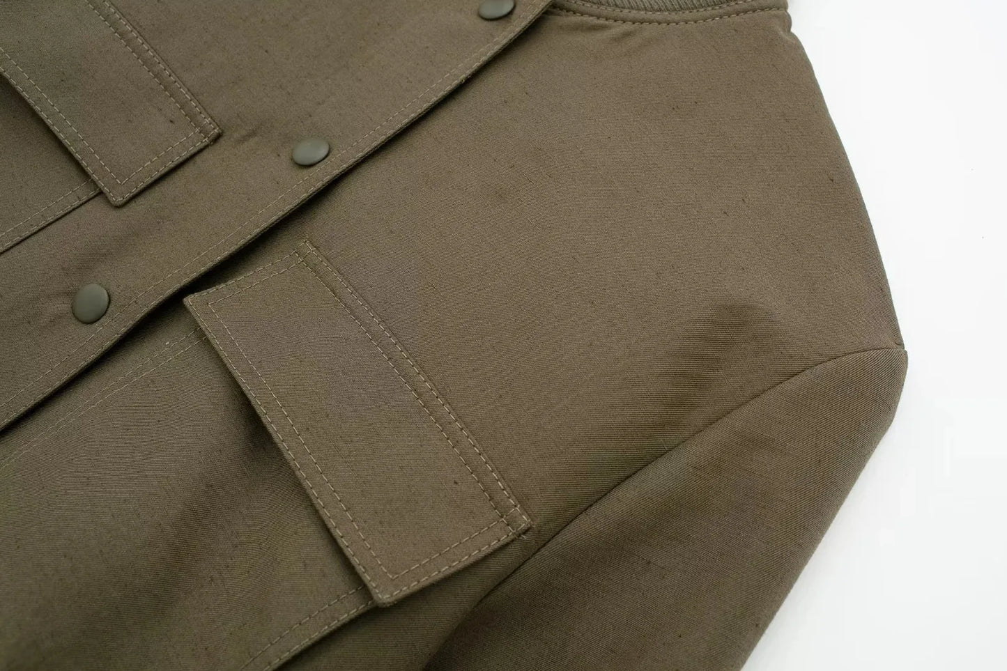 Women Fashion with Pockets Cropped Bomber Jacket Coat Vintage Long Sleeve Front Button Female Outerwear Chic Tops y2k clothes