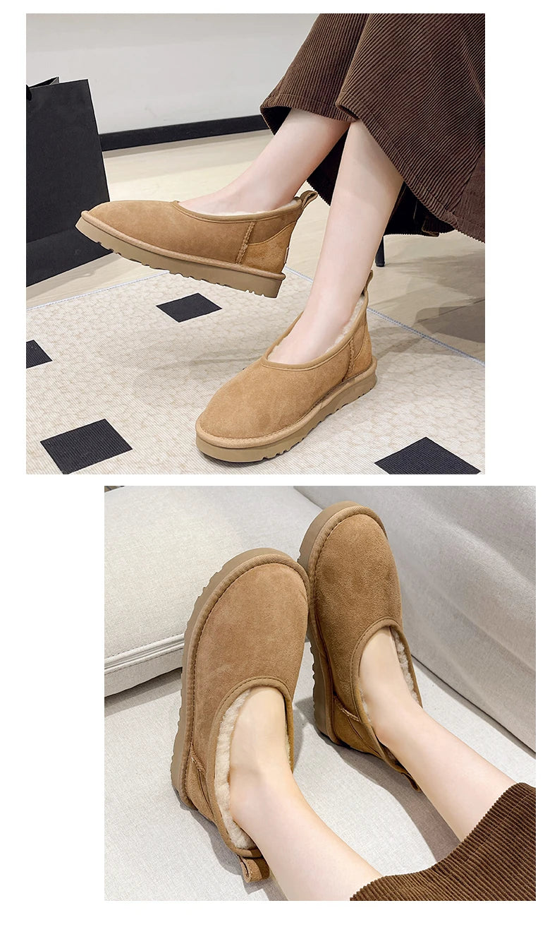 2025 Women Winter Ultra Mini Boot Designer Australian Platform Boots for Leather Warm Ankle Fur Booties Luxury Boots round toe