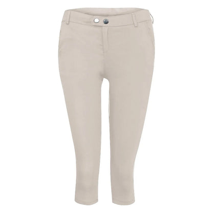 Women's Slim Fit Casual Solid Color Button Pocket Capris For Women