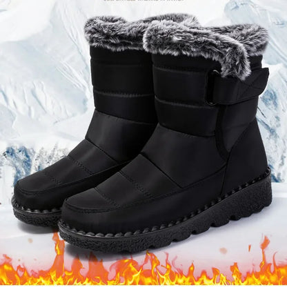 Waterproof Winter Boots for Women 2025 New Faux Fur Long Plush Snow Boots Woman Platform Shoes Warm Cotton Couples Ankle Boots