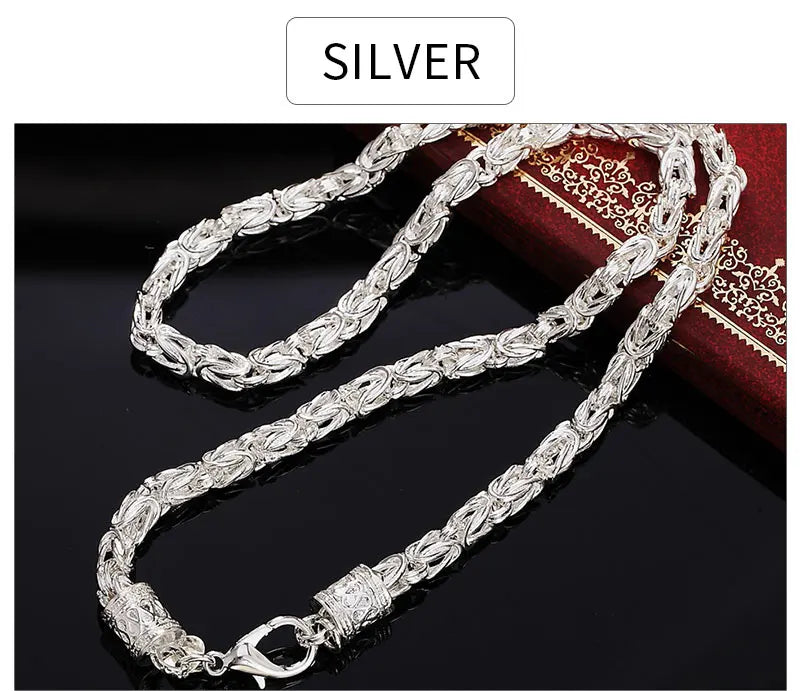 New listing 925 Sterling Silver 20 Inches 5MM Personalized Man Necklace Woman Fashion Charm Hip Hop Jewelry Christmas Gift