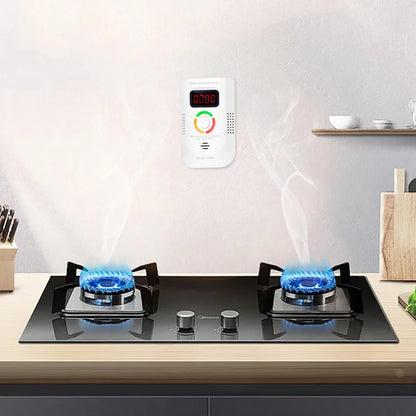 Plug-in Combustible Gas Leak Detector Monitor Sound Light Warning CO Leak Detector Combustible Gas Smoke Alarm for Kitchen Home