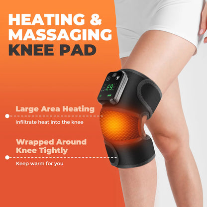 Electric Heating Knee Massager 3 in 1 Joint Elbow Shoulder Pain Reliever Thermal Vibration Physical Therapy Massage Knee Warmer