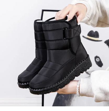 Waterproof Winter Boots for Women 2025 New Faux Fur Long Plush Snow Boots Woman Platform Shoes Warm Cotton Couples Ankle Boots