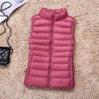 Ultralight Down Vest Women 2025 New Sleeveless Jacket Female White Duck Down Waistcoat Female Warm Puffer Jacket Outwear