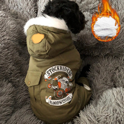 Winter Pet Dog Clothes Warm Dog Hooded Jacket Thicken Coat Jumpsuit for Small Dogs Pet Clothing For French Bulldog Puppy Outfits