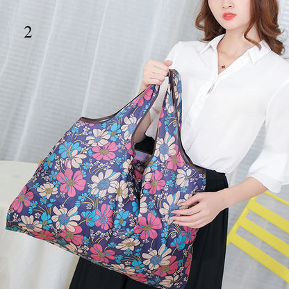 Foldable Large Shopping Storage Bags For Groceries Recyclable Grocery Tote Pouch Eco-Friendly Heavy Duty Washable Shopper Bag