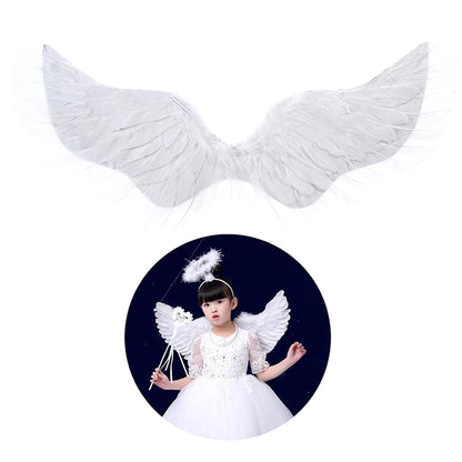 White Angel Feather Wings Cosplay with Elastic Straps