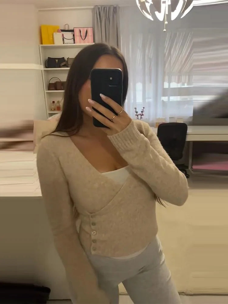 Fluffy Mohair Off Shoulder Cropped Sweater Oversize Slouchy Long Sleeve 2025 Autumn Cozy Women Knit Top Trendy Sweet Lady Jumper