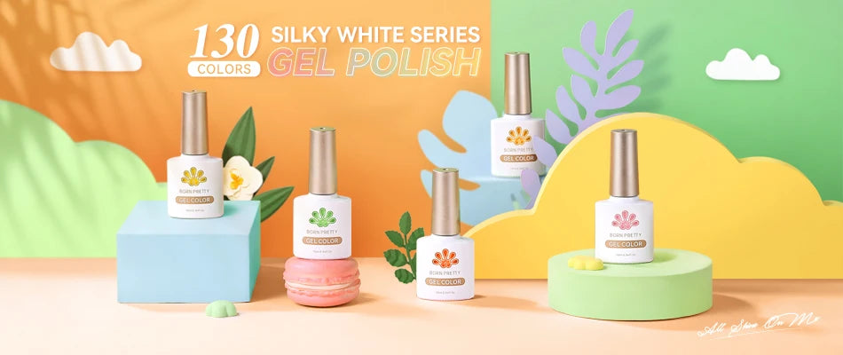 BORN PRETTY 7ml Glitter Gel Nail Polish Set Sparkly Shiny Gold Silver Pink Glitter Gel Polish Kit Winter Christmas Gift Box