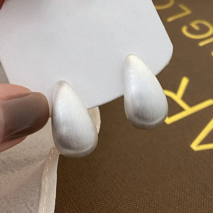 PONYKISS 925 Silver Needle Minimalist Water Drop Stud Earrings for Women Trendy Fashion Jewelry Light Luxury Accessories