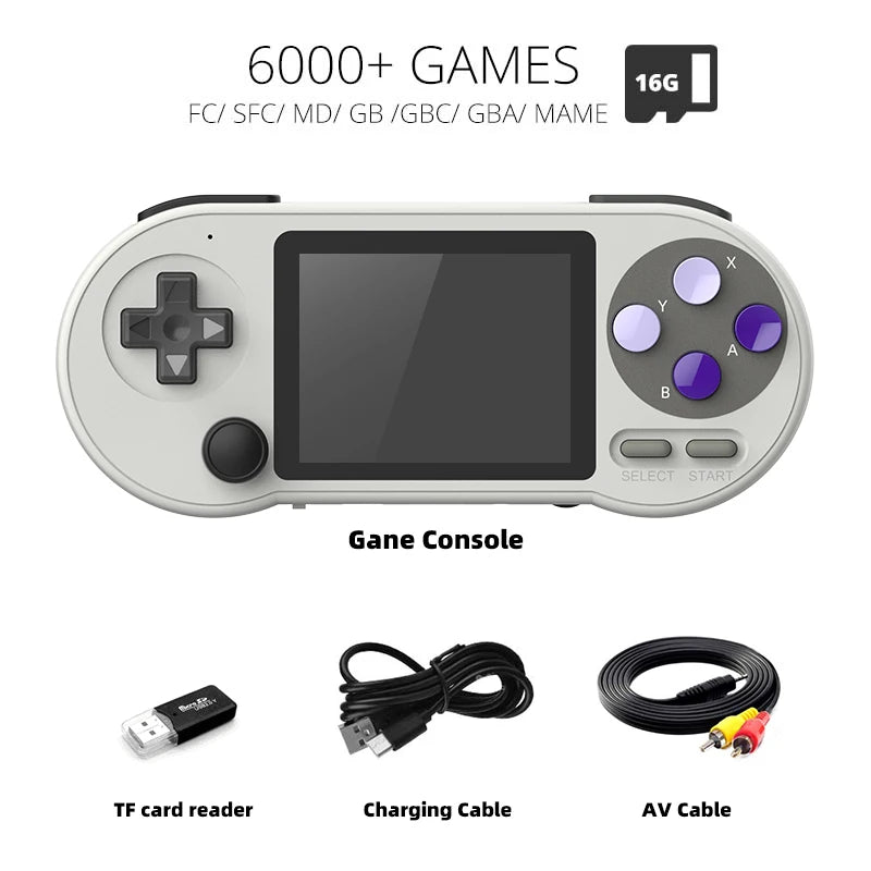 DATA FROG SF2000 Portable Handheld Game Console 3 inch Retro Game Consoles Built-in 6000 Games Classic Mini Video Games for Kids