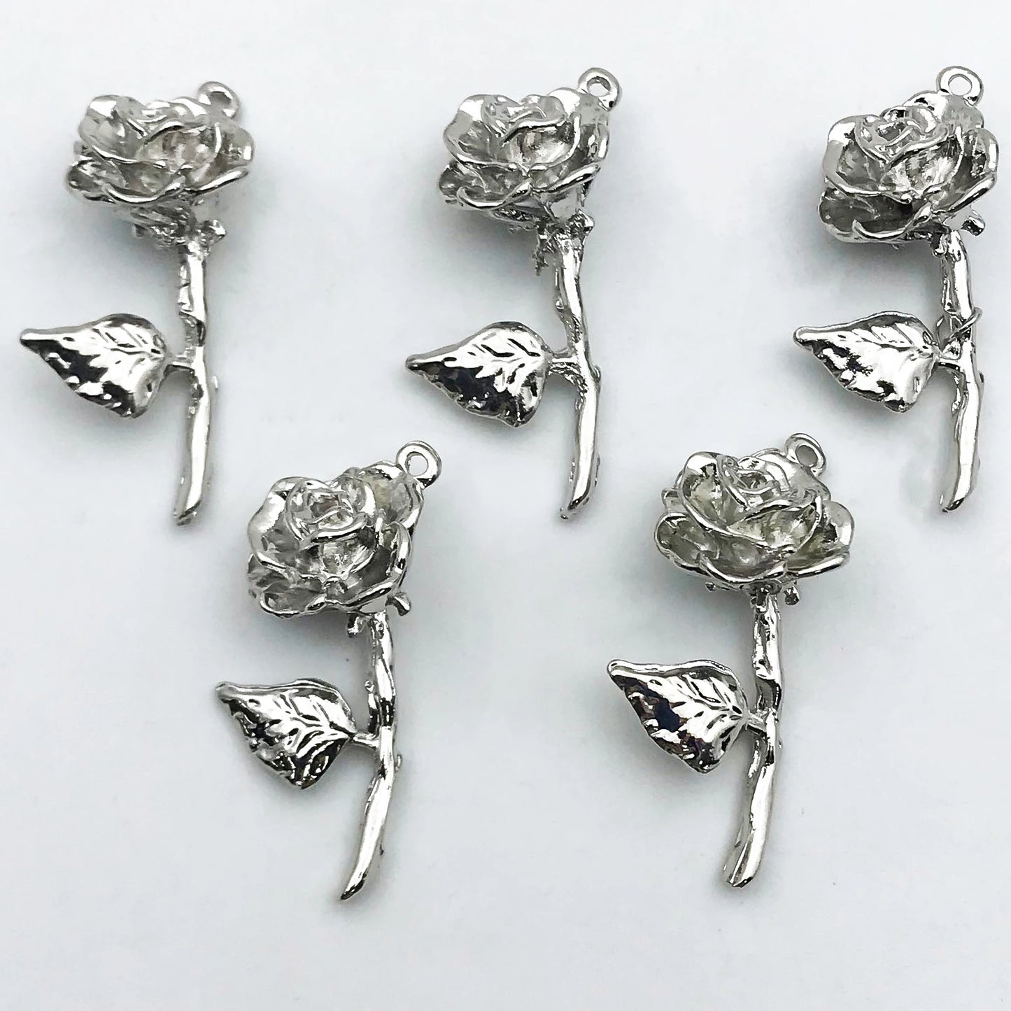 5Pcs Metal Alloy Charms Black Series Sweet and Cool Style Butterfly Cross Flower Shape Pendants Decorations For Jewelry Making