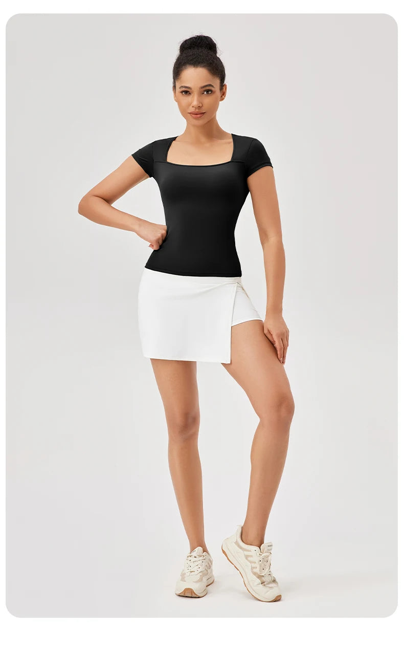 Yoga Tops Women Gym Training Sport Tops Quick-Dry Yoga Shirts Short-sleeved Outdoor Running Fitness Casual Sports T-shirt