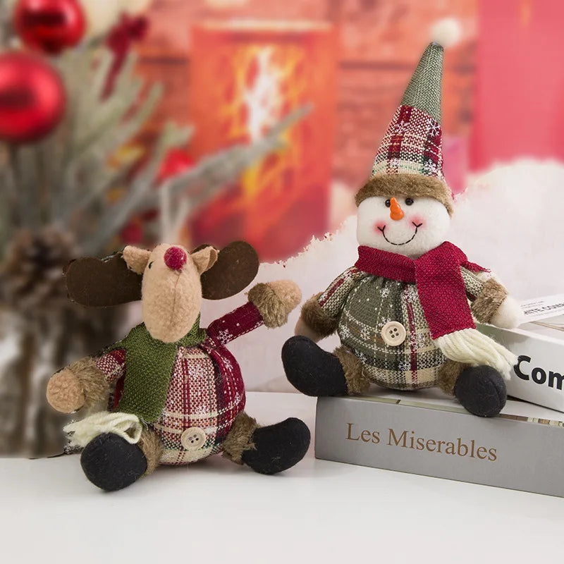 Santa Claus Doll Chirstmas Decorations Home 2024 Decor Table Elk Doll Christmas Ornaments Xmas Navidad Gifts Happy New Year 2025