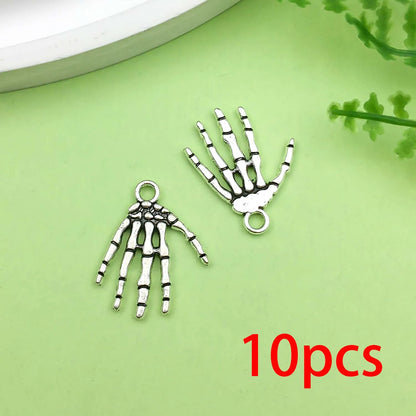 10/12pcs Halloween Decorate Charms Alloy Skull moth,Spider,Bull Head,bat Pendants for DIY Jewelry Making Accessories