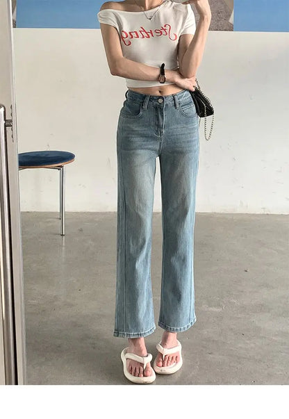 2025 Women  Jean Japan Vintage Style Low-Waisted Slimming Jeans Women's Bell-Bottom Pants Summer Season Fashion Y2K Jeans