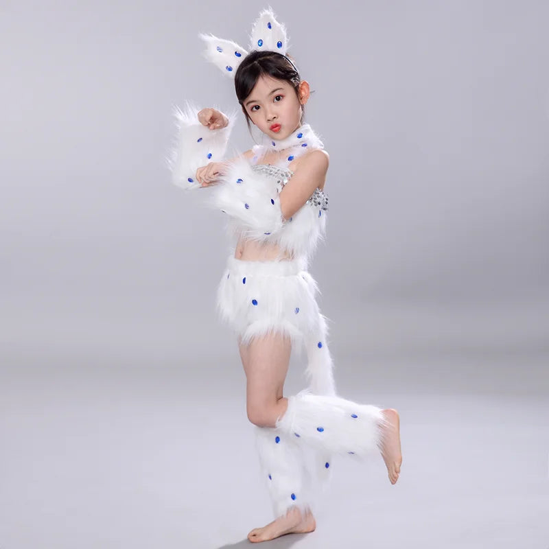Cute Cat Cosplay Costume Sexy Animal Clothing For Girl Dance Costumes Kindergarten Performance Suit