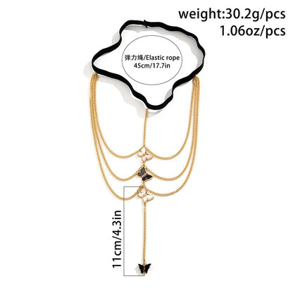New Fashion Female Insect Butterfly Leg Chain For Women Body Jewelry Beach Style Ladies Gold Color Metal Multilayer Thigh Chain