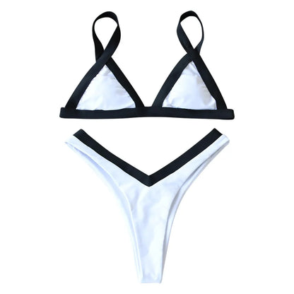 Women'S Bikini Patchwork Set Swimsuit Two Piece Summer Beach Wear Swimming Female Swimwear Thong Bikinis Sets купальник женский