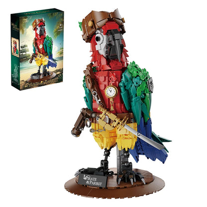 Pirate Parrot MOC Building Blocks Animals Cool Room Decoration Creative Bricks DIY Toys for Kids Children Adult Festival Gifts