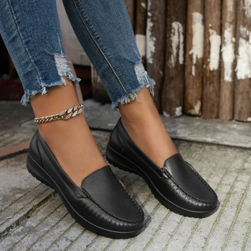 Autumn Nurse Shoes Comfortable Soft Sole Breathable Flat Shoes Non-slip Flat Heel Thick Sole Round Toe Low Heel Women's Shoes