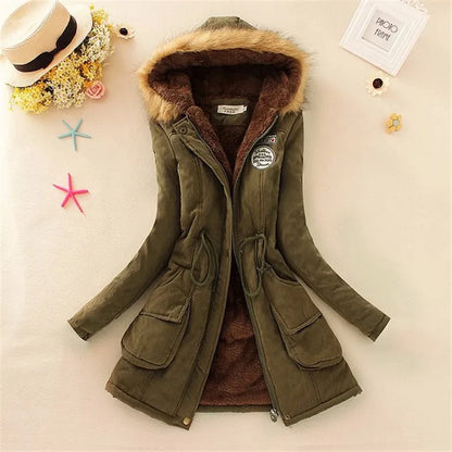 Winter Women's Coats Parka Streetwear Casual Coats Military Hooded Fur Coats Down Jackets Winter Coat Women  Jacket Women