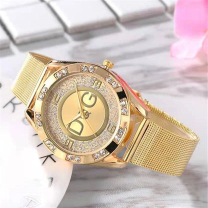 Luxury Brand Women's watches With Diamonds Simple Digital Design Ladies' Quartz Watch Casual Gold Mesh Belt Women Clock Strap