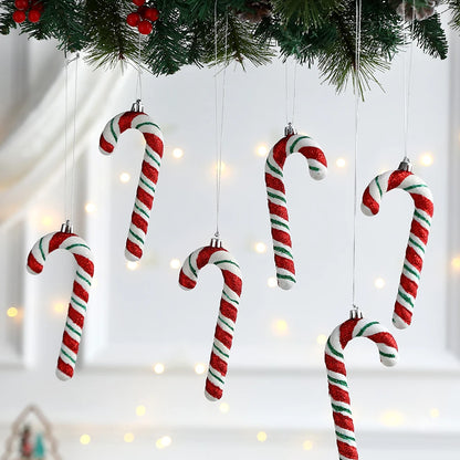 Christmas Decoration Red Christmas Candy Canes Christmas Tree Hanging Pendants Xmas New Year Home Decorations Kids Toys Navidad