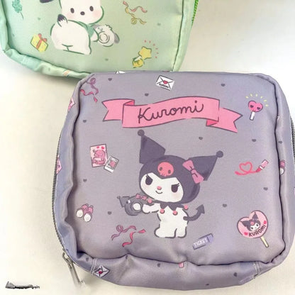 Sanrio Kuromi Storage Bag Cartoon Anime Figures Pochacco Cinnamoroll Purse Q Figural Cute Toy Bag Girls Birthday Christmas Gifts