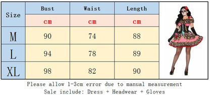 Halloween Costumes for Women Skull Flower Fairy Ghosts Bride Dress Mexico Day Of The Dead Skull Zombie Vampire Cosplay