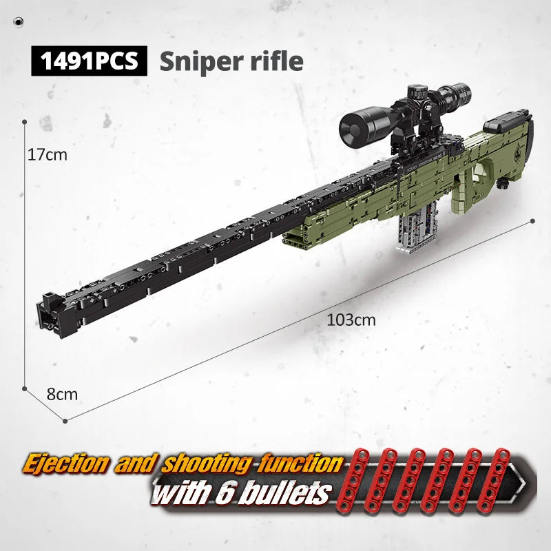 ZKZC WW2 Military Weapon Shotgun Sniper Rifle Assault Rifle Building Block City Police Pistol Brick Children Toys Gifts