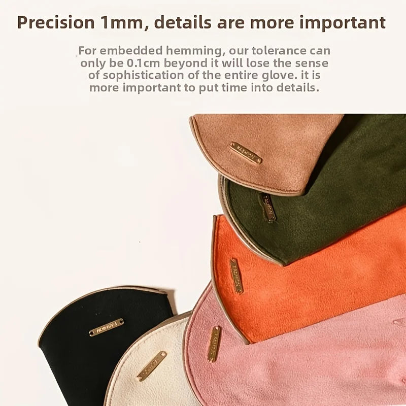 Winter Gloves for Women-Touchscreen Suede Leather Glove with Warm Fleece Lining Gifts