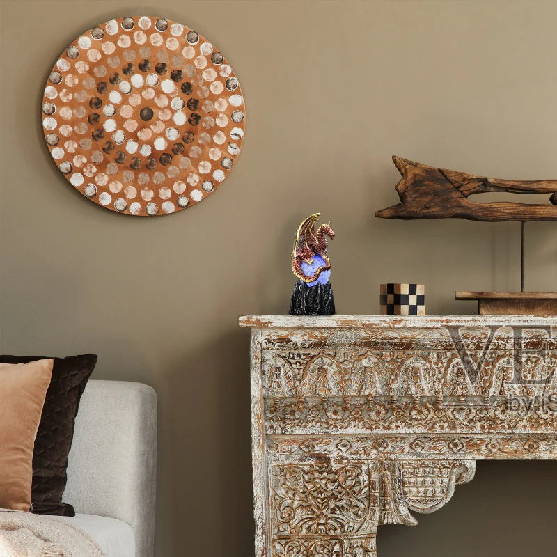 7 Color Change Lava Resin Base Dragon Statues Luminescent Dinosaur Holy Dragon Battle Dragon Home Desktop Sculpture Kids Gifts