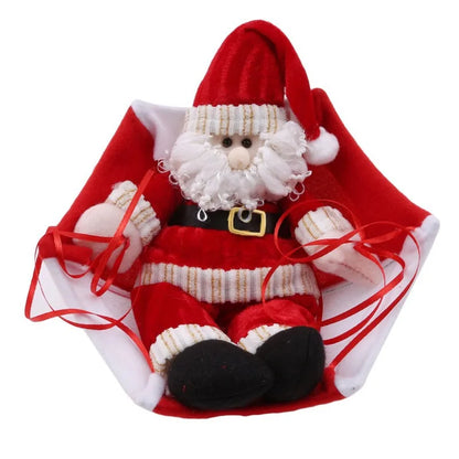 2024 Christmas Santa Claus Smowman Hanging Ceiling Decorations Parachute New Year  Pendant Christmas Home Decoration Supplies