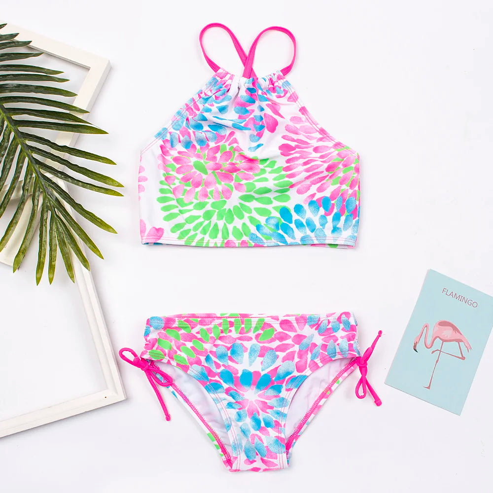 7-14Year Butterfly Print Child Bikini Set 2025 Girls Swimsuit Swimwear For Kids Summer Brazilian Teen Baby Swimming Suit Biquini