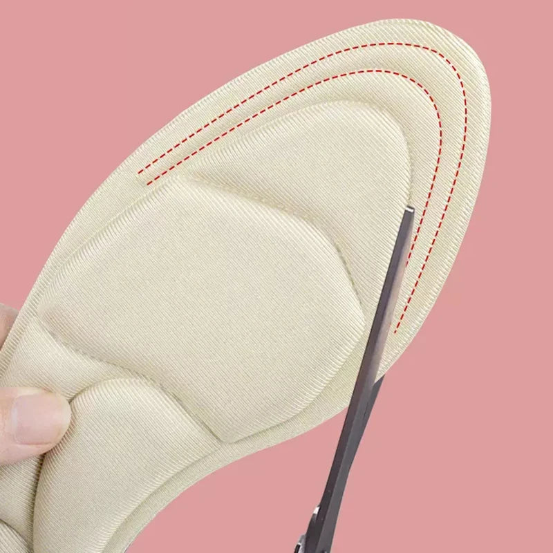 2pcs Women High-heel Shoes Insoles Inserts Heel Post Back Shoes Insoles Breathable Anti-slip Sponge Foot Care Massage Shoe Pads