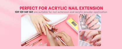 Saviland 7pcs Acrylic Nail Brush Set Size4/6/8/10/12/14/16 Acrylic Brushes for Acrylic Application Acrylic Powder Nail Art