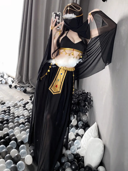 Role Playing Sexy Western Dance Girl Aladdin Peacock Princess Greek Goddess Costume Hot Egyptian Exotic Costume Performance Set