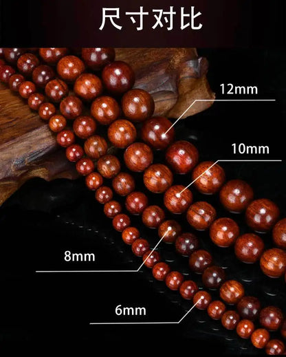 African Lobular Red Sandalwood Beads Zambia Red Sandalwood Hand String 8mm 108 Rosary Beads Men's and Women's Bracelet Wholesale